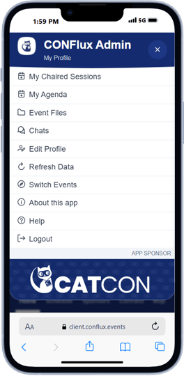 Profile menu