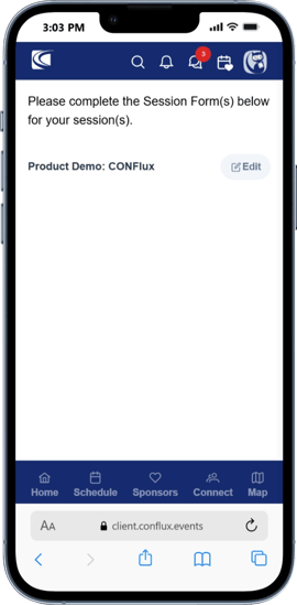 Notes field and Submit button on the session reporting form