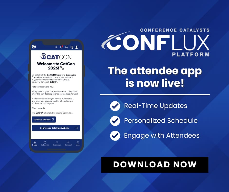 CONFlux social media post - The attendee app is now live